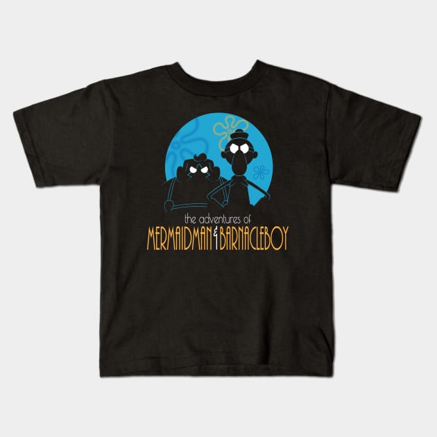 The Adventures of MermaidMan and Barnacleboy Kids T-Shirt by CoinboxTees